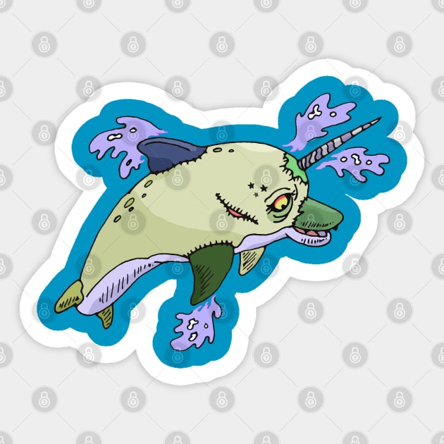 Undead Dolphin Sticker by GOATSgear